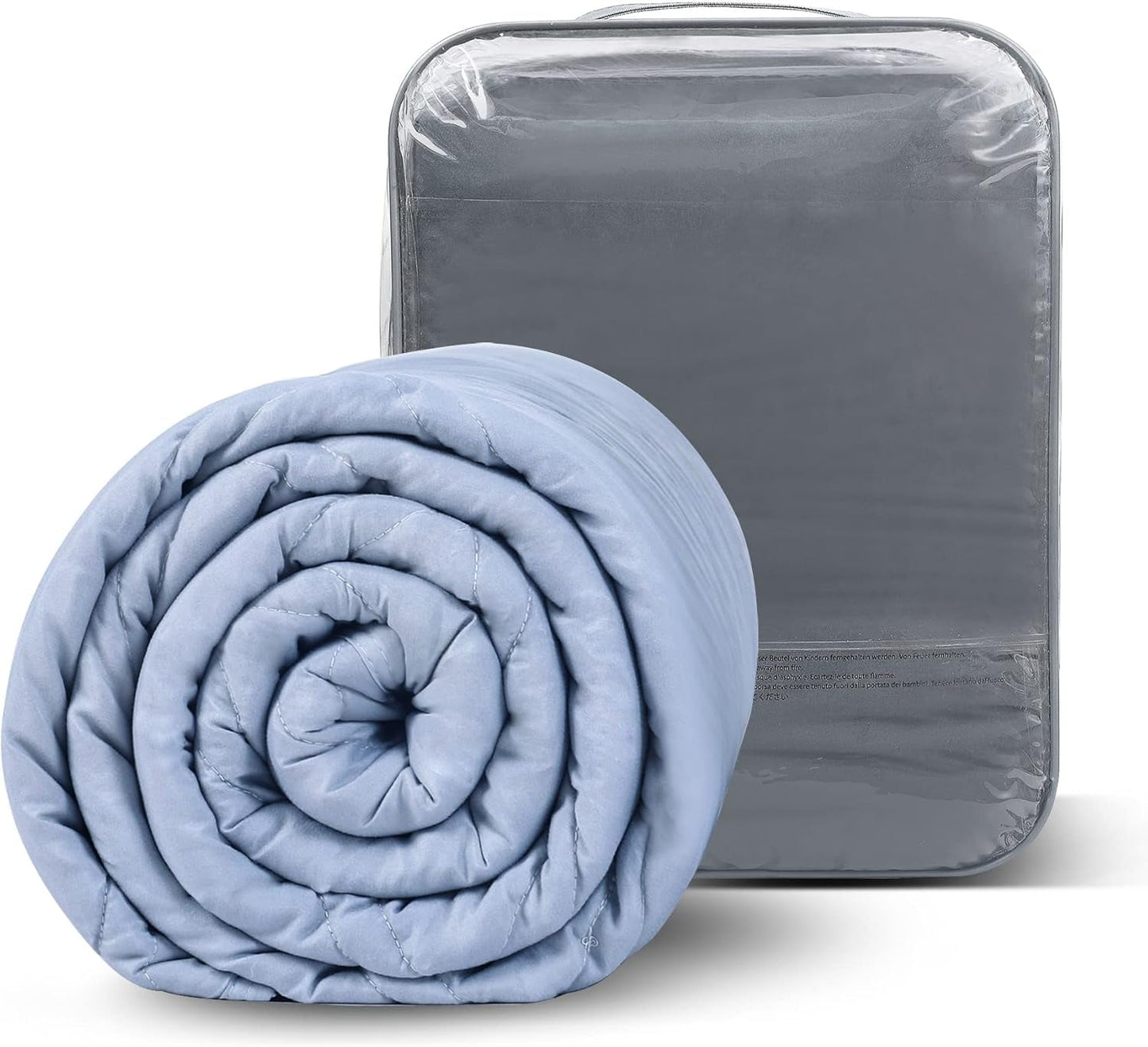 Winthome Coperta ponderata con copripiumino 150X205 cm 10,4 kg, Confortevole coperta ponderata, Coperta per terapia antistress, Coperta pesante per un sonno profondo e un migliore recupero, Coperta pesante per adulti (Grigio) Letti e coperte Besuche den Winthome-Store Grigio 01 150X205 cm-10,4 kg