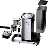 Macchina per caffè espresso WMF Lumero, portafiltro, 1400 watt, portafiltro, 3 inserti, per 1-2 tazzine di caffè espresso, incluse capsule, 15 bar, portabicchieri, montalatte, acciaio inossidabile opaco
