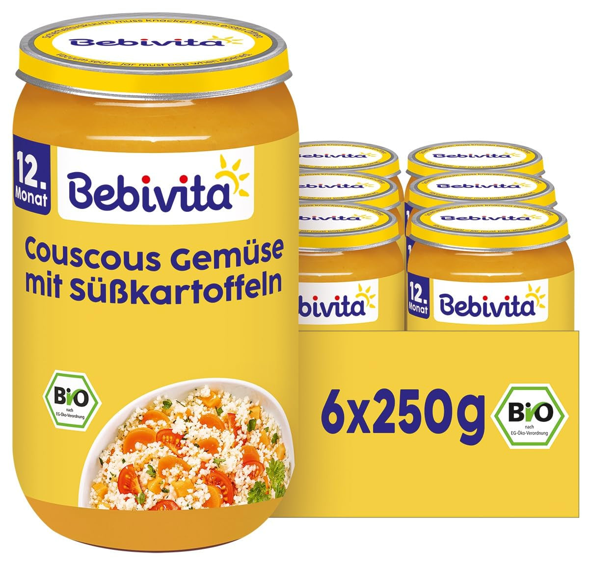 Pasti dai 12 mesi in poi: Cous cous e verdure con patate dolci, 250 g, conf. da 6 (6 x 250 g)