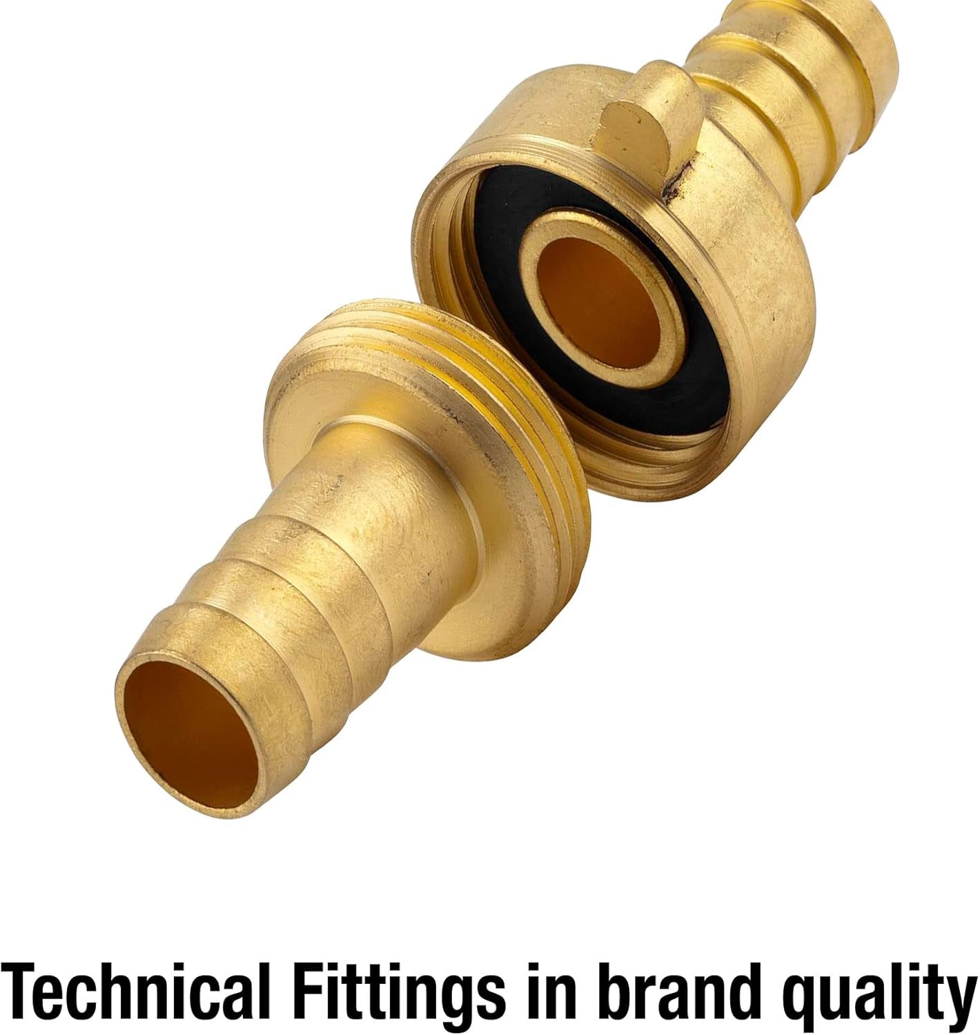 Gardena Raccordo per tubo in ottone, 3 pezzi: raccordo di prolunga per tubo, filettatura 26,5 mm (G 3/4 pollici), per tubi da 13 mm (1/2 pollici) (7151-20)
