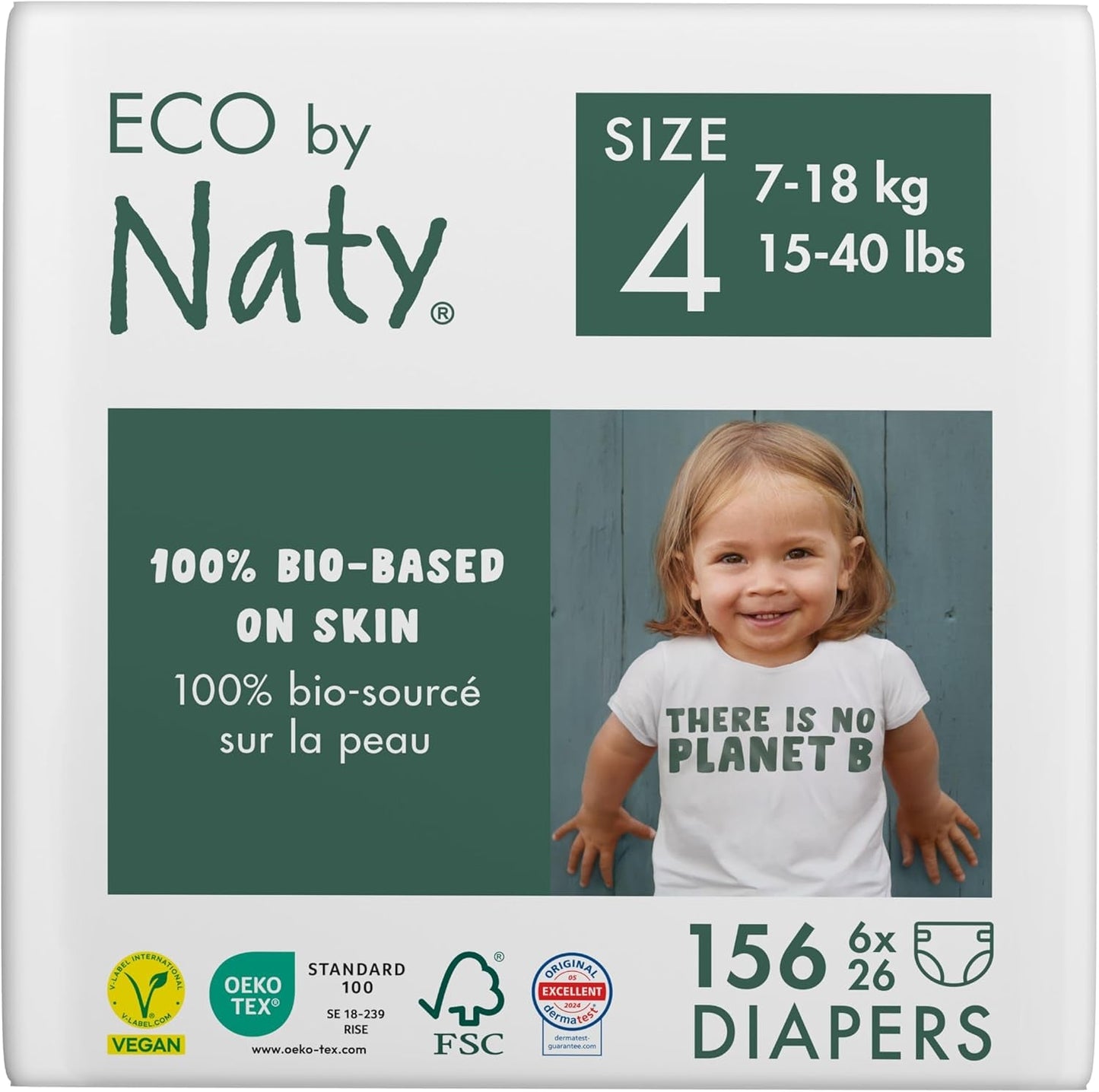 Pannolini Eco Eco by Naty Baby Eco Pannolini - pannolini biologici premium, ecologici, realizzati con materiali a base vegetale, ideali per la pelle sensibile del bambino (taglia 5 - 80 pezzi)