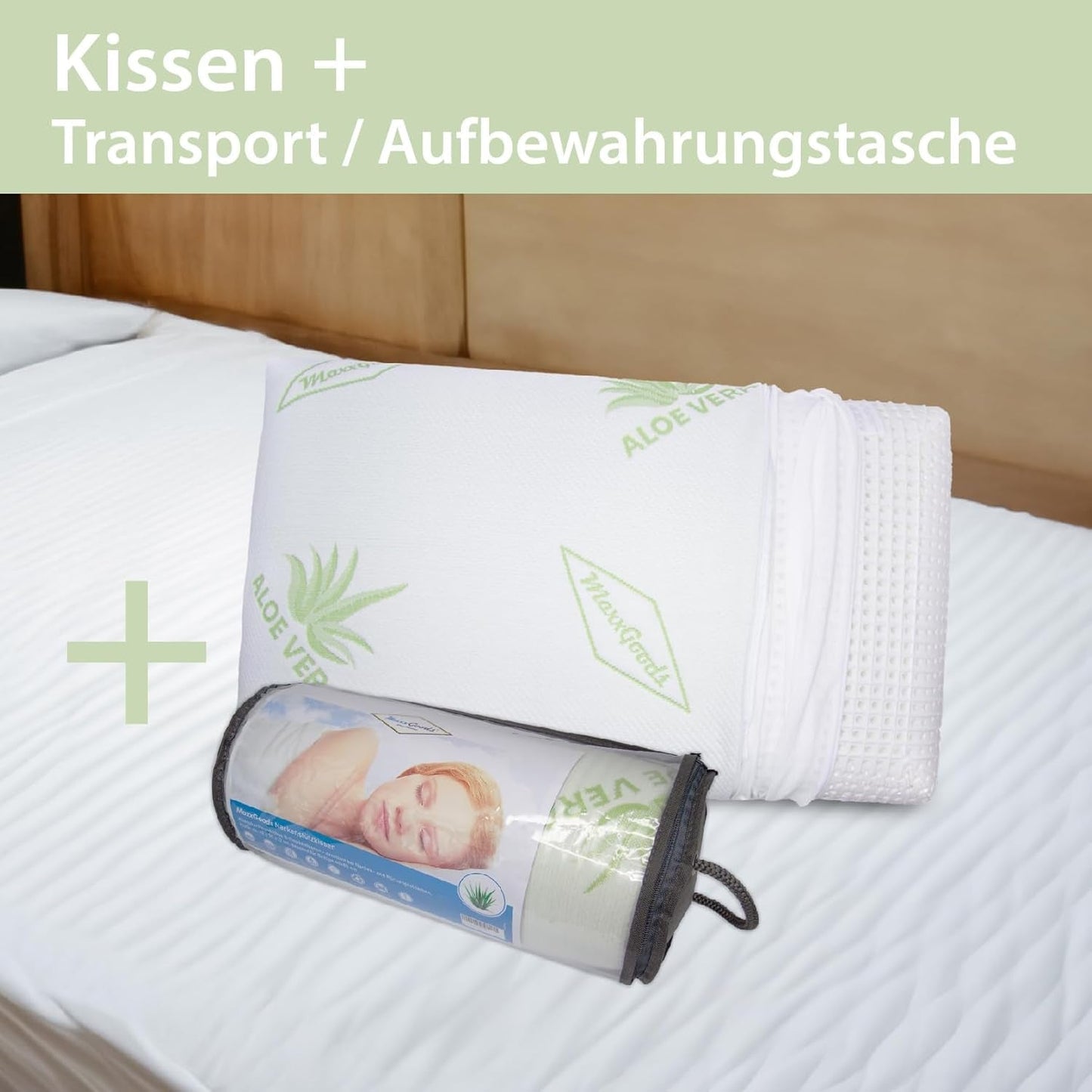 Maxxgoods Cuscino Ortopedico Cuscino di Supporto per Collo in Schiuma di Gel Visco con Fodera Protettiva in Aloe Vera e Fodera Interna in Cotone 100% - Cuscino per Pancia, Schiena e Chi Dorme sul fianco (42 Cm X 70 Cm X 12 Cm) Cuscini Ortopedici Cervicali Naty Shop