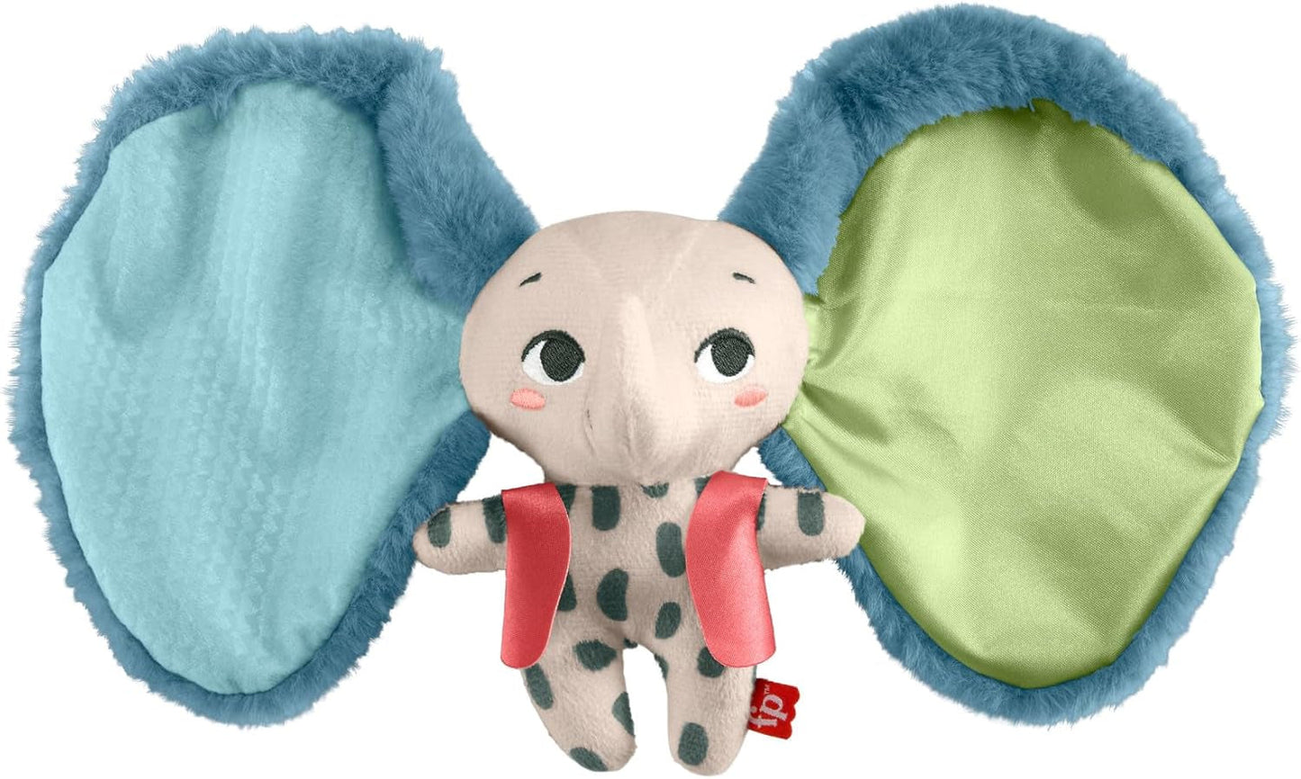 Fisher-Price Giant Ear Elephant - Adorabile peluche morbido con orecchie extra grandi, realizzato al 90% in plastica riciclata e imballaggio certificato FSC, per bambini dai 3 mesi in su, HKD63 Bebe Naty Shop Elefant Toys