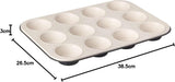 Zenker 12 muffin, diametro Ø 7 cm CREME NOIR, Teglia per muffin con rivestimento antiaderente rinforzato in ceramica Stampi e teglie Naty Shop