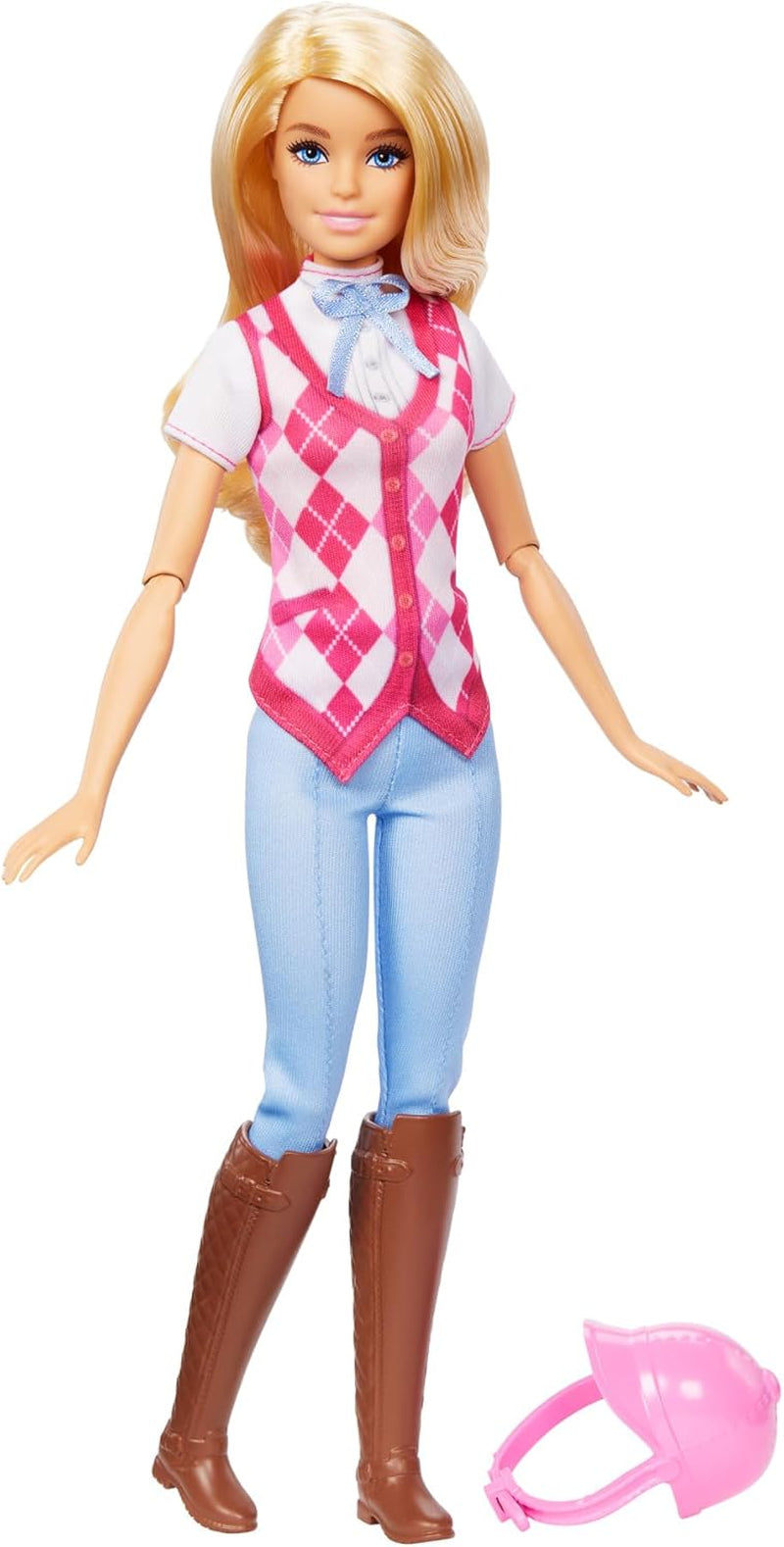 Barbie Malibu e accessori da Barbie Mysteries: The Secret Horse Adventure, inclusa bambola alla moda, completo da equitazione staccabile e casco, HXJ38
