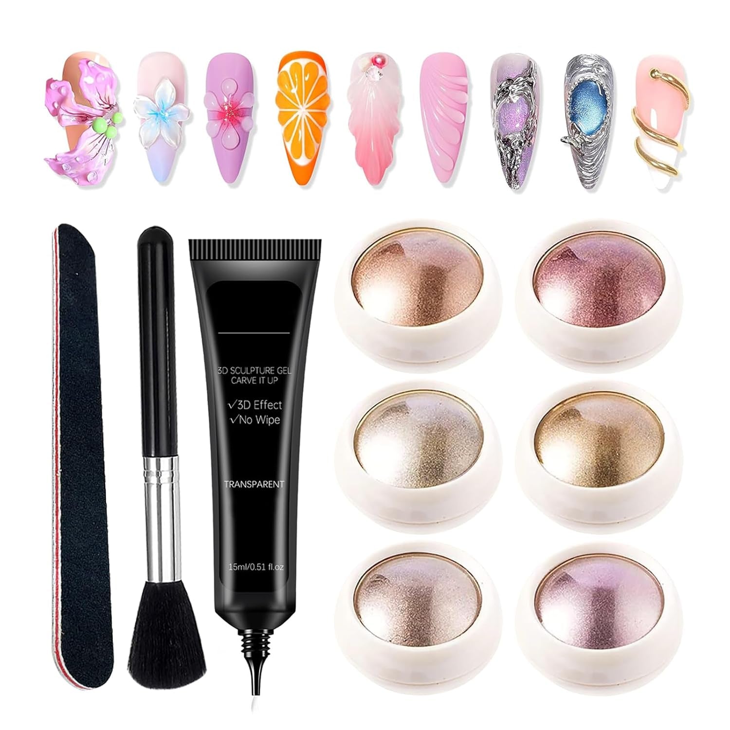 GZSY Nail Art Strasssteine ​​​​Nagel Perle Weiß 12Raster Nagel Charms Nageldesign Zubehör Perle Nail Art