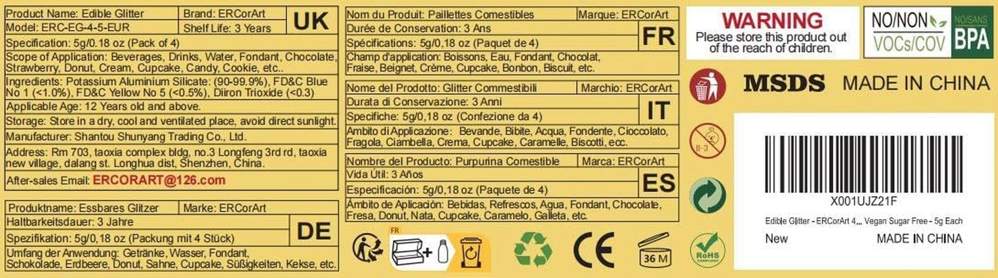 Glitter commestibili, 5 grammi Glitter Nati Shop