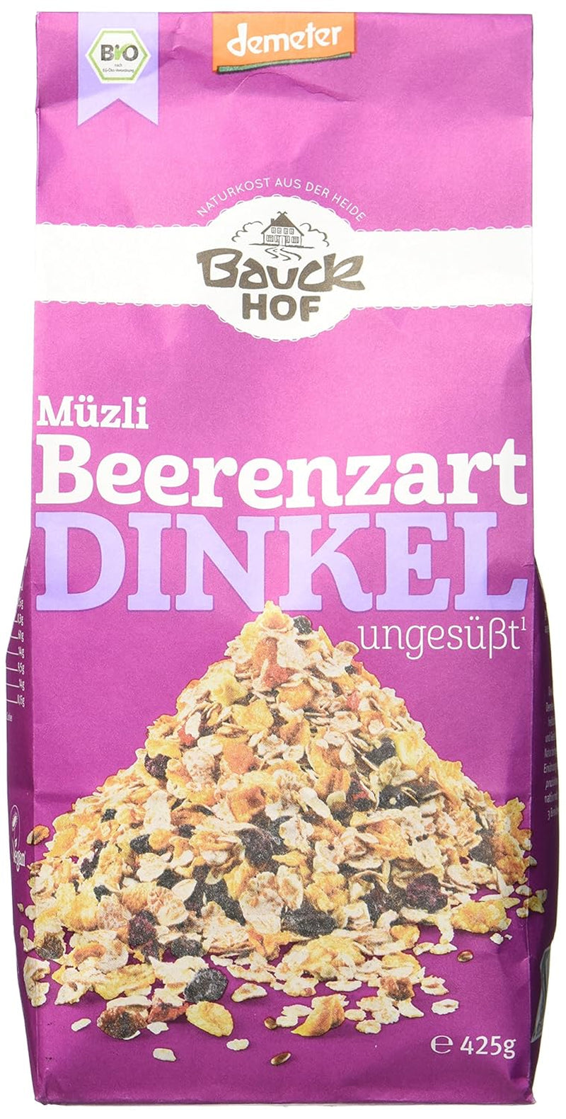 Muesli Hof al gusto di frutti di bosco, non zuccherato, 425 g
