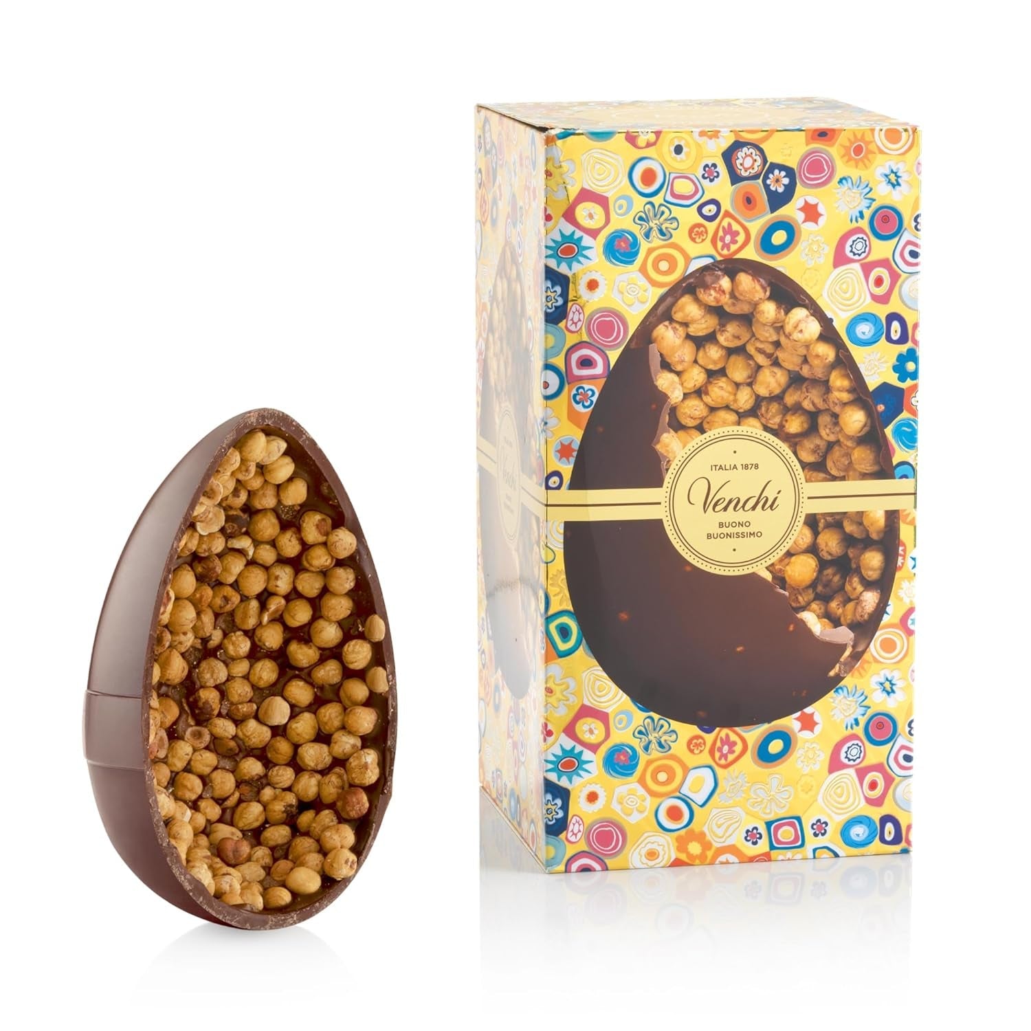 Venchi - Uovo di cioccolato, gusto pistacchio, con pistacchio intero, con sorpresa, senza glutine, 500g, collezione Pasqua, idea regalo
