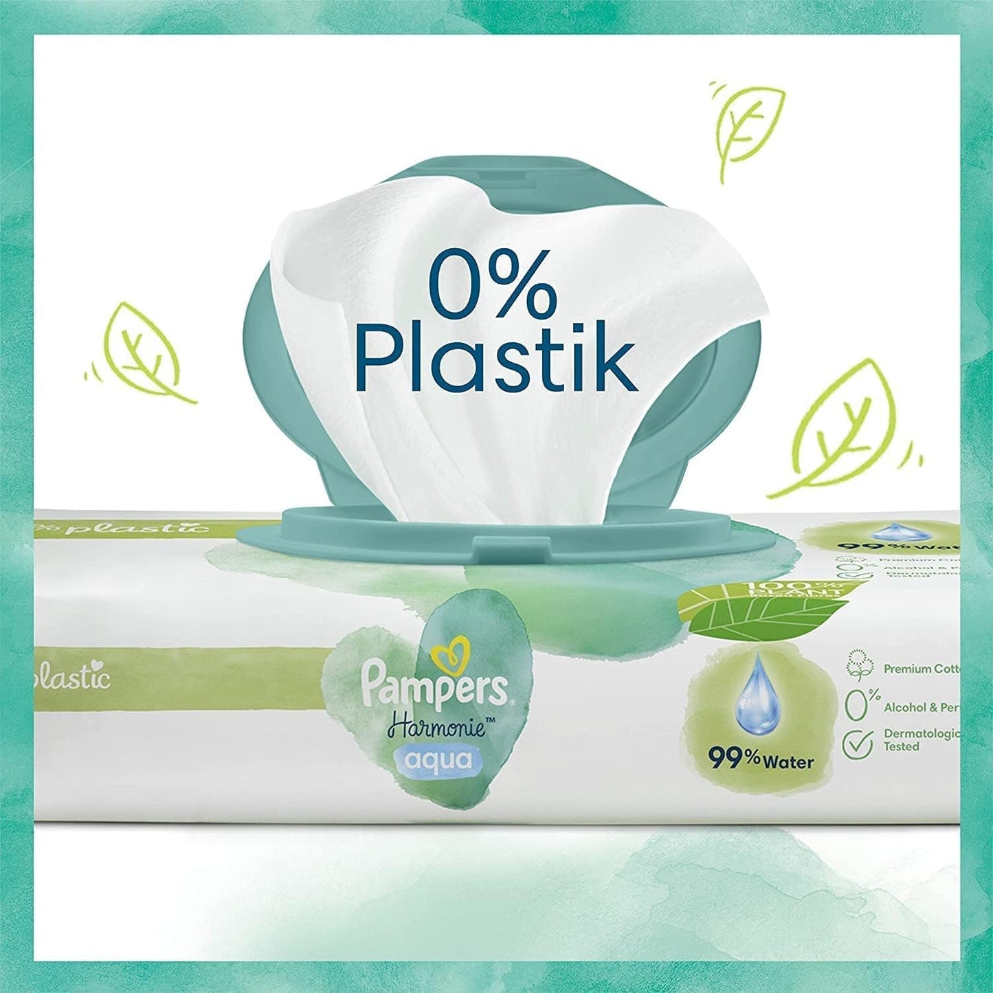 Set pannolini per bambini Harmonie Aqua Taglia 1 (2-5 kg, 180 pezzi), Taglia 2 (4-8 kg, 240 pezzi), Scatola Half Moon e salviette per neonati Aqua, 720 salviette (15 x 48), Baby Starter Kit