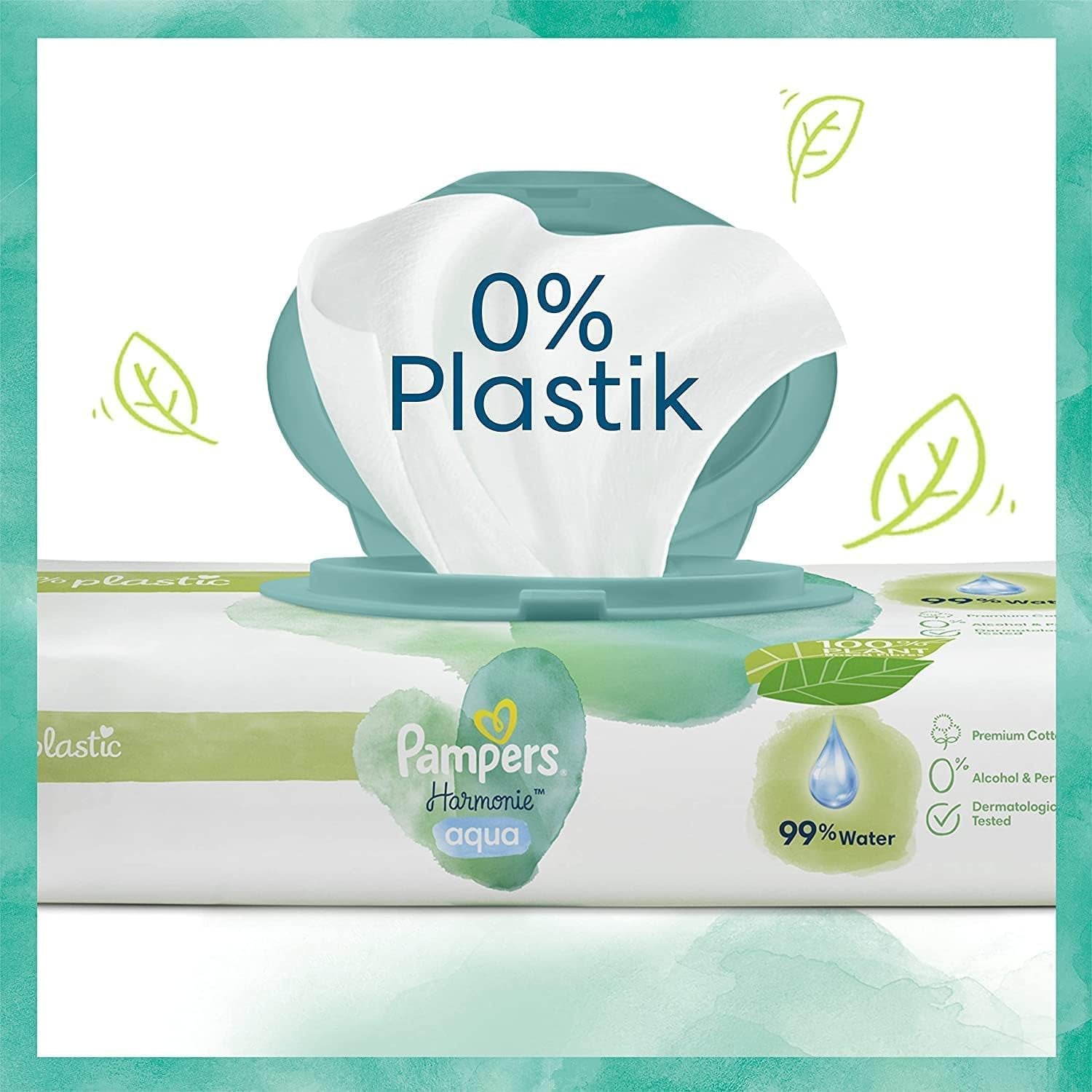 Set pannolini per bambini Harmonie Aqua Taglia 1 (2-5 kg, 180 pezzi), Taglia 2 (4-8 kg, 240 pezzi), Scatola Half Moon e salviette per neonati Aqua, 720 salviette (15 x 48), Baby Starter Kit
