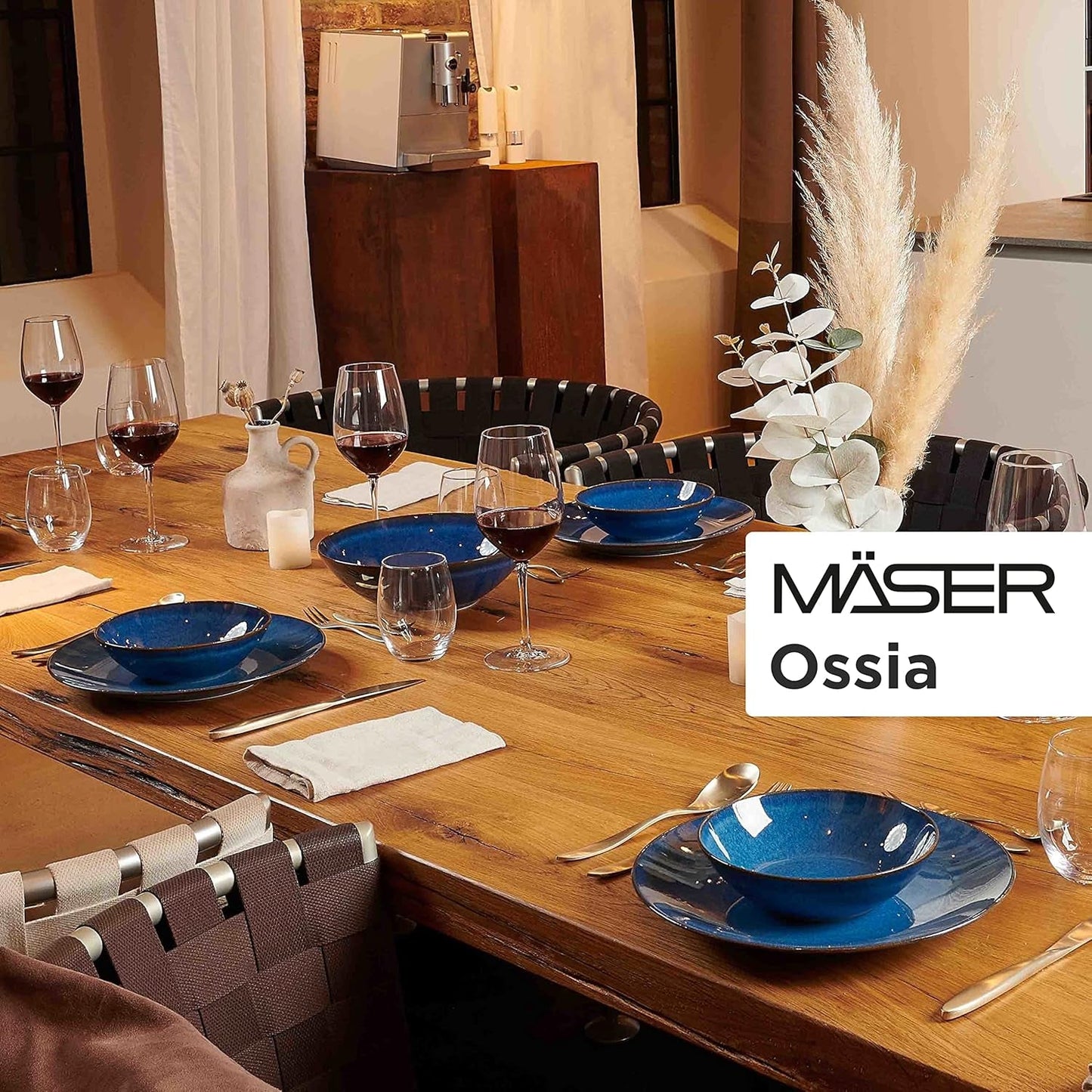 Set colazione MÄSER, ceramica OSSIA, blu reale, blu