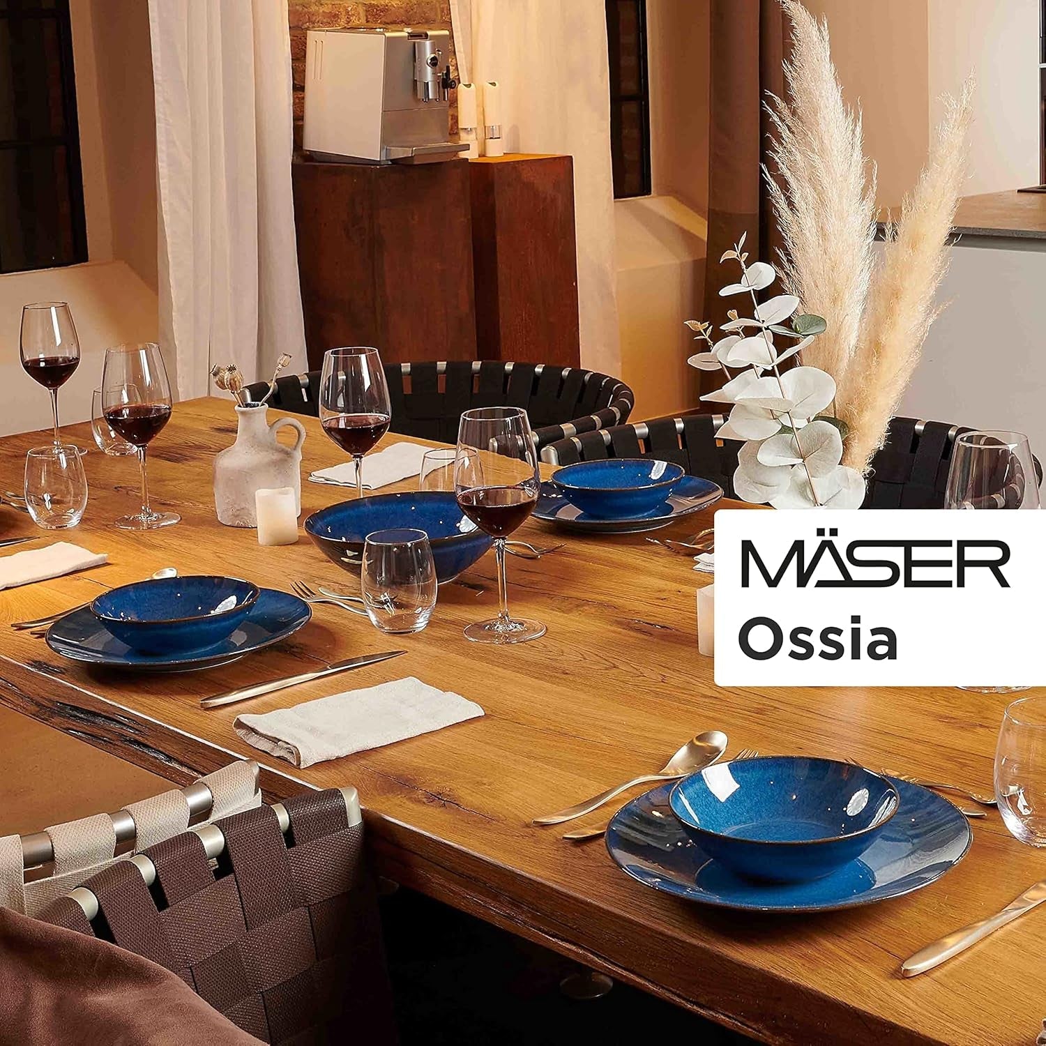 Set colazione MÄSER, ceramica OSSIA, blu reale, blu