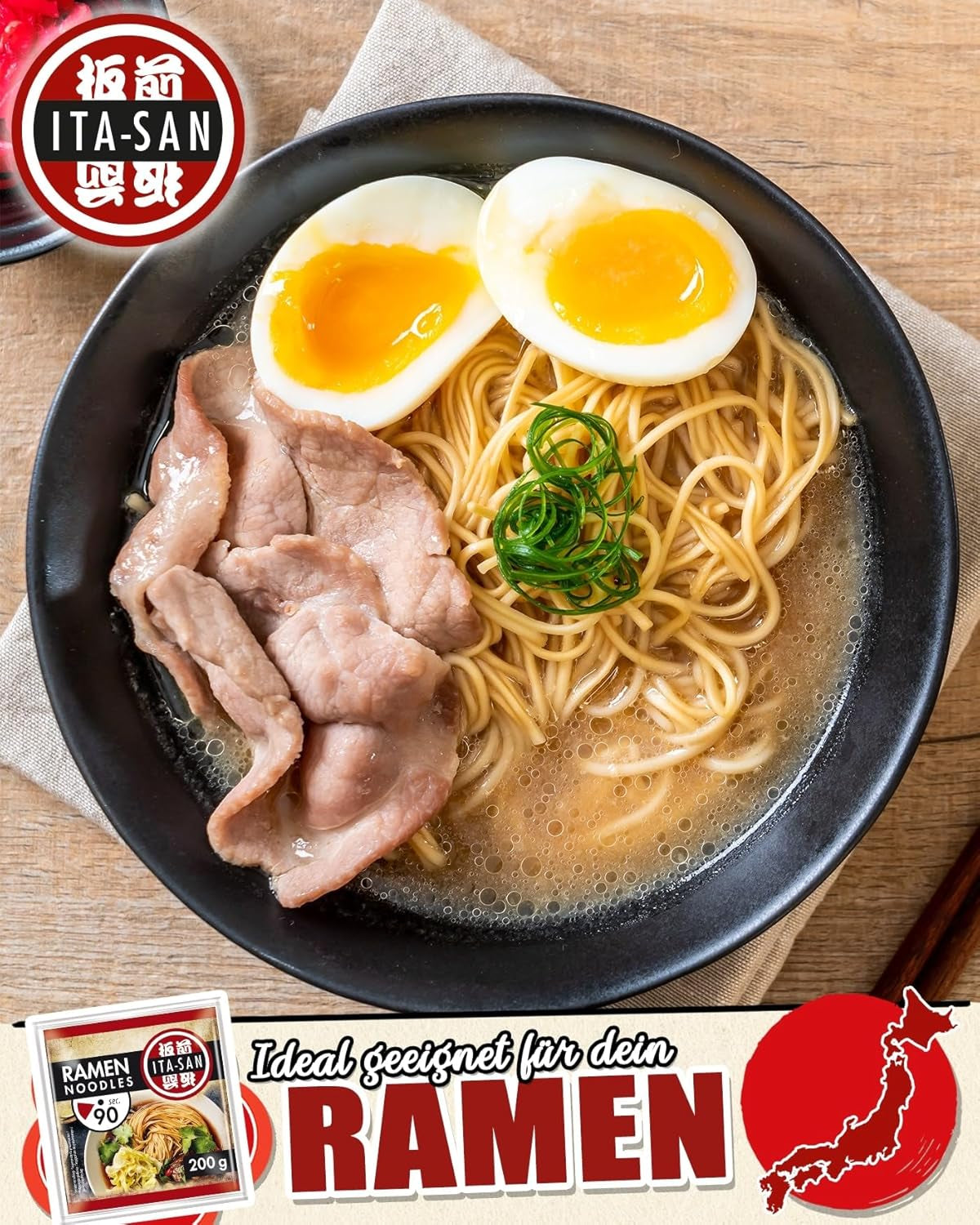 ITA-SAN Ramen noodles, preparazione facile e veloce, 30 x 200 g