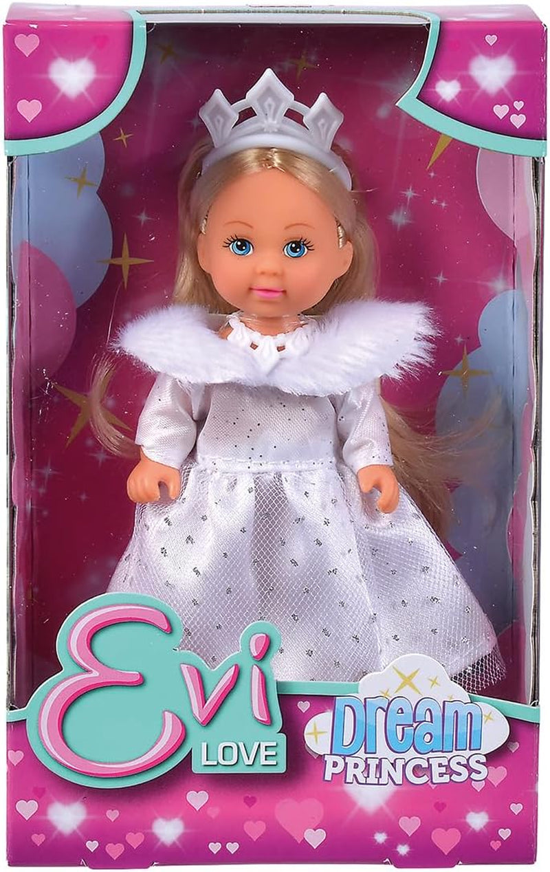 Simba Evi, Principessa dei Sogni d'Amore, Gioca con la Bambola con un Abito Invernale da Sogno con Finiture in Pelliccia ed Elementi Glitter, 12 cm, da 3 Anni in su