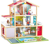 Hape Doll's Villa Casa delle bambole in legno con 10 stanze Gioco di ruolo creativo con mobili e accessori Giocattolo educativo per bambini dai 3 anni in su