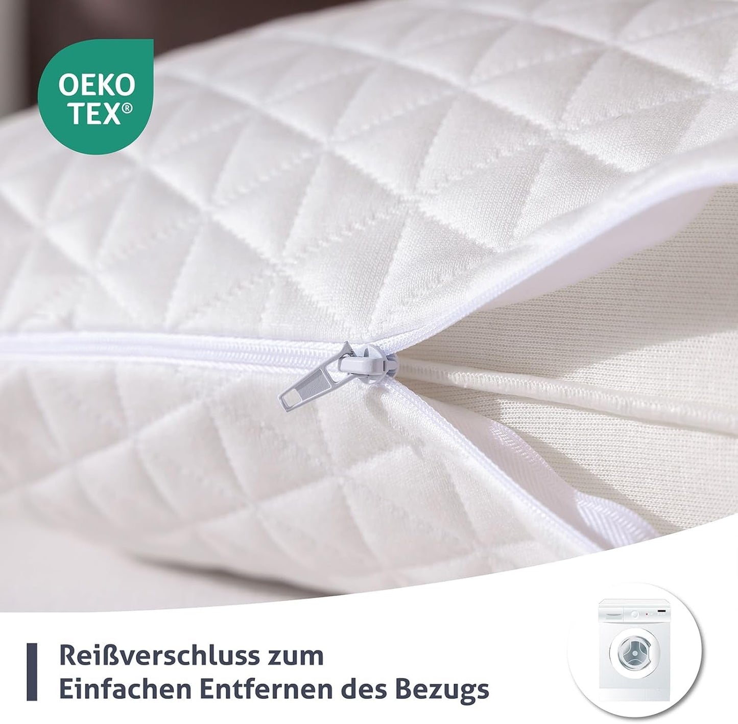 Cuscino in memory foam EGO HOME 40x80 cm con memory foam triturato - Cuscino di supporto per il collo traspirante ed ergonomico per chi dorme sul fianco, sulla schiena o sulla pancia - Certificato Oeko-Tex - Fodera lavabile