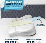 Cuscino ortopedico [nominato per il premio innovazione per l'ergonomia] Cuscino per il dolore al collo realizzato in memory foam | Cuscino di supporto per il collo Cuscino ergonomico per il collo Cuscino per dormire laterale Cuscini ortopedici cervicali grigi Naty Shop