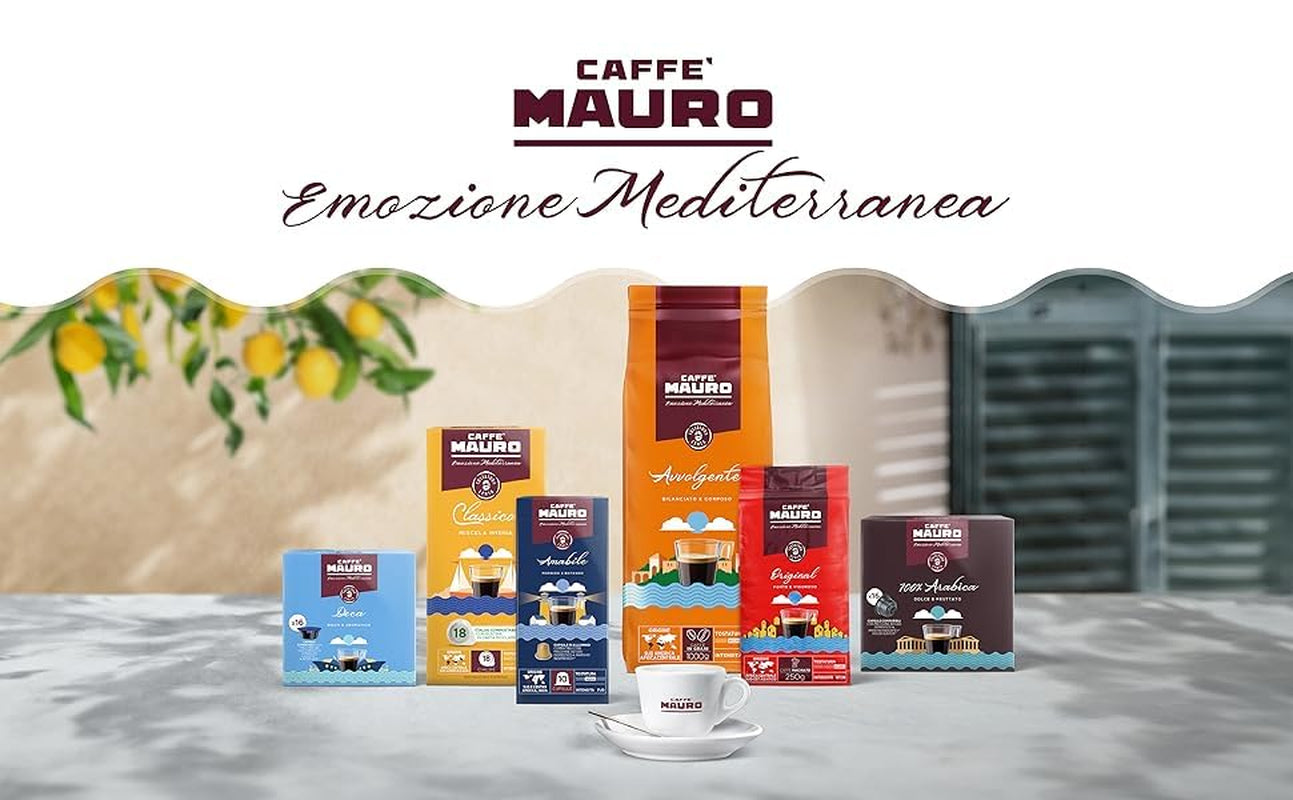 Caffè Mauro Torrefazione Kaffeekapseln Espresso Original, Intensität 10/10-50 Kapsel aus Aluminium - Compatibile con Nespresso* Haushalts-Espressomaschinen - Hergestellt in Italien