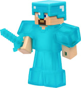 Heroes of Goo Jit Zu - Personaggio Minecraft espandibile - Steve con armatura di diamanti e spada, materiale di riempimento Goo super elastico con elemento di diamante nascosto all'interno, si espande fino a 3x action figure Naty Shop