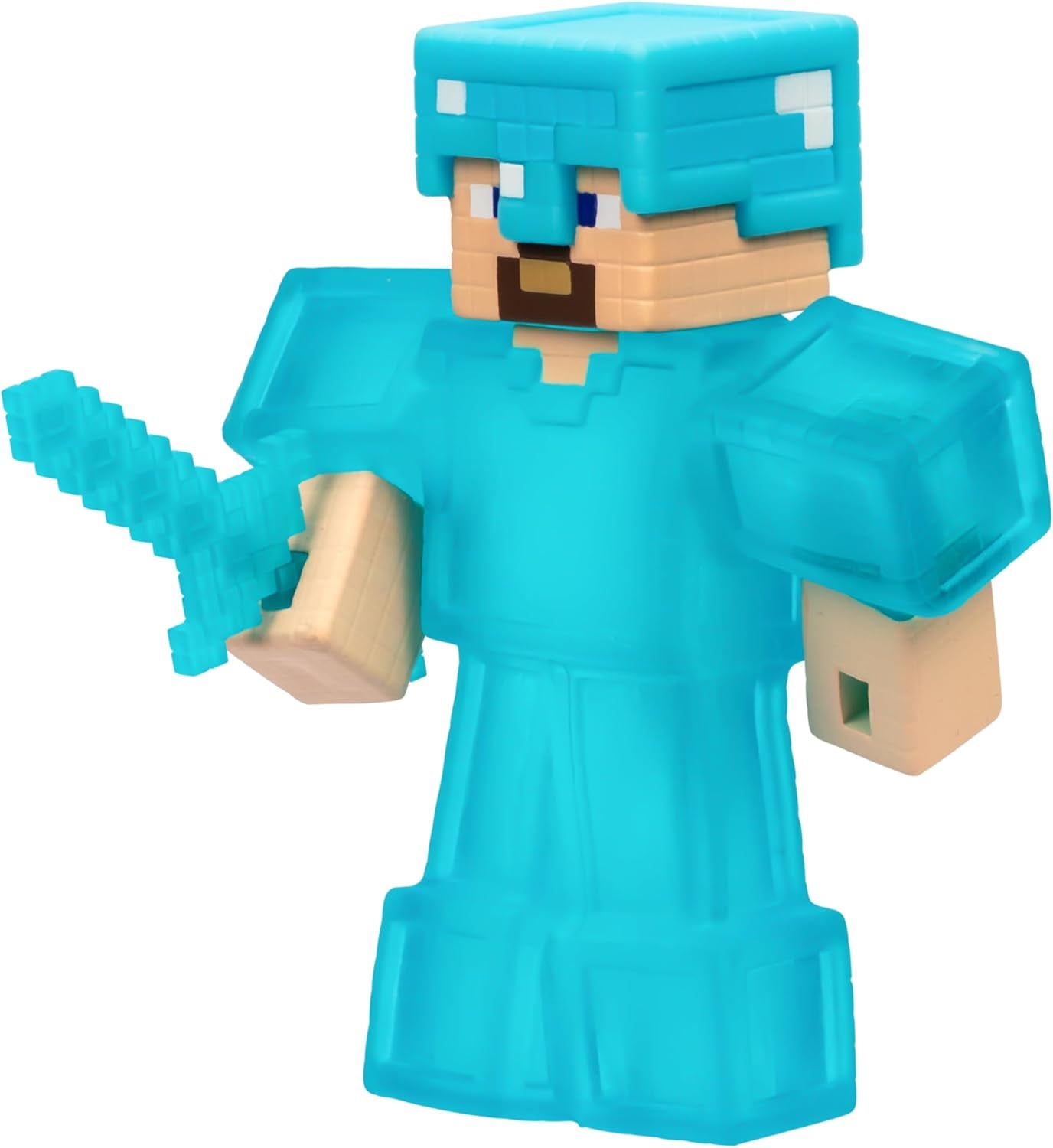 Heroes of Goo Jit Zu - Personaggio Minecraft espandibile - Steve con armatura di diamanti e spada, materiale di riempimento Goo super elastico con elemento di diamante nascosto all'interno, si espande fino a 3x action figure Naty Shop