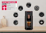 Macchina per caffè espresso con capsule K-FEE ONE per caffè, tè e cacao | Espresso compatto | Riscaldamento rapido | Serbatoio dell'acqua da 0,8 l | 19 battute | Rame nero | Vincitore del test Stiftung Warentest 2023