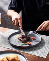 Set di stoviglie Mercury, set di stoviglie da 12 pezzi, set di stoviglie in gres per 4 persone con piatti piani, piatti da dessert, ciotole per cereali, adatto al microonde e alla lavastoviglie, grigio antracite