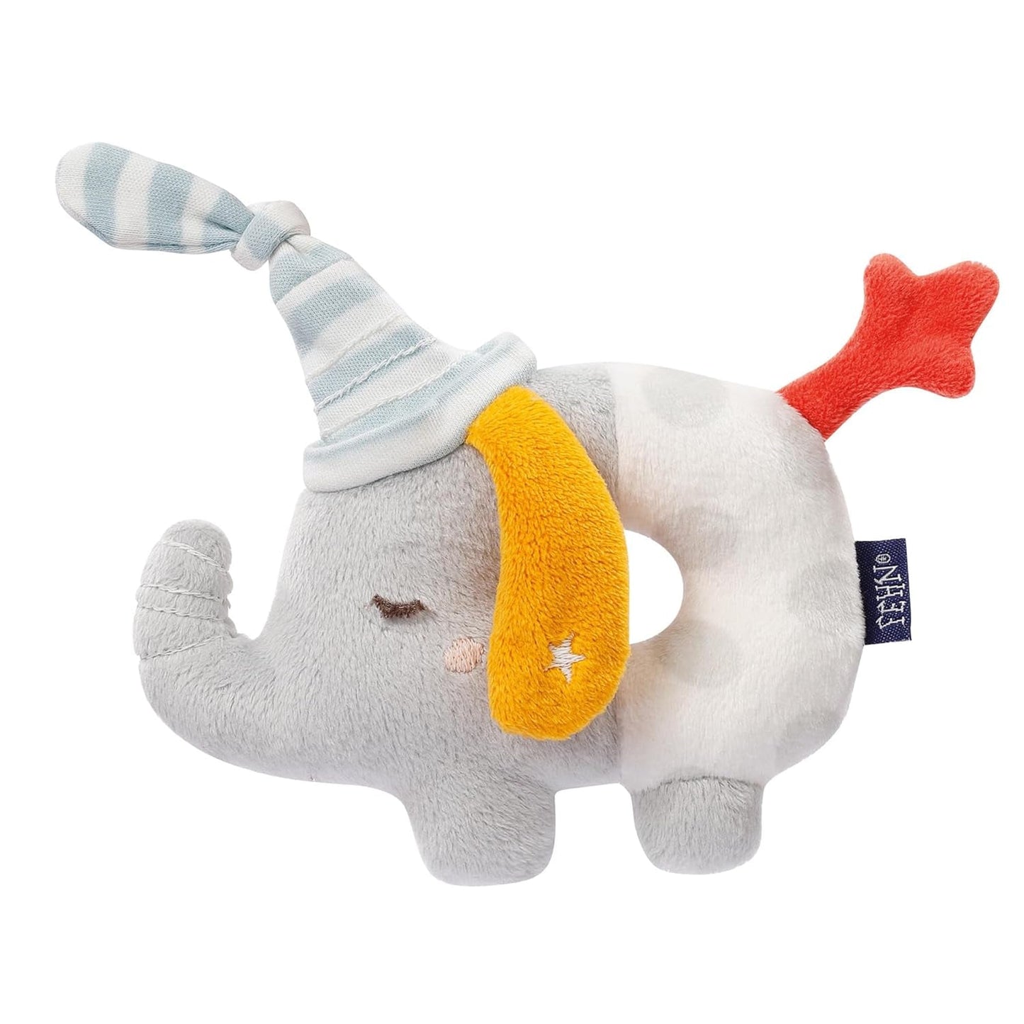 Fehn anello da presa per bebè pecora fehnNATUR - peluche con cotone biologico - giocattolo per bambini con campanello e gioco educativo - giocattolo da afferrare per neonati e bambini da 0+ mesi Baby Toys Naty Shop Elefant