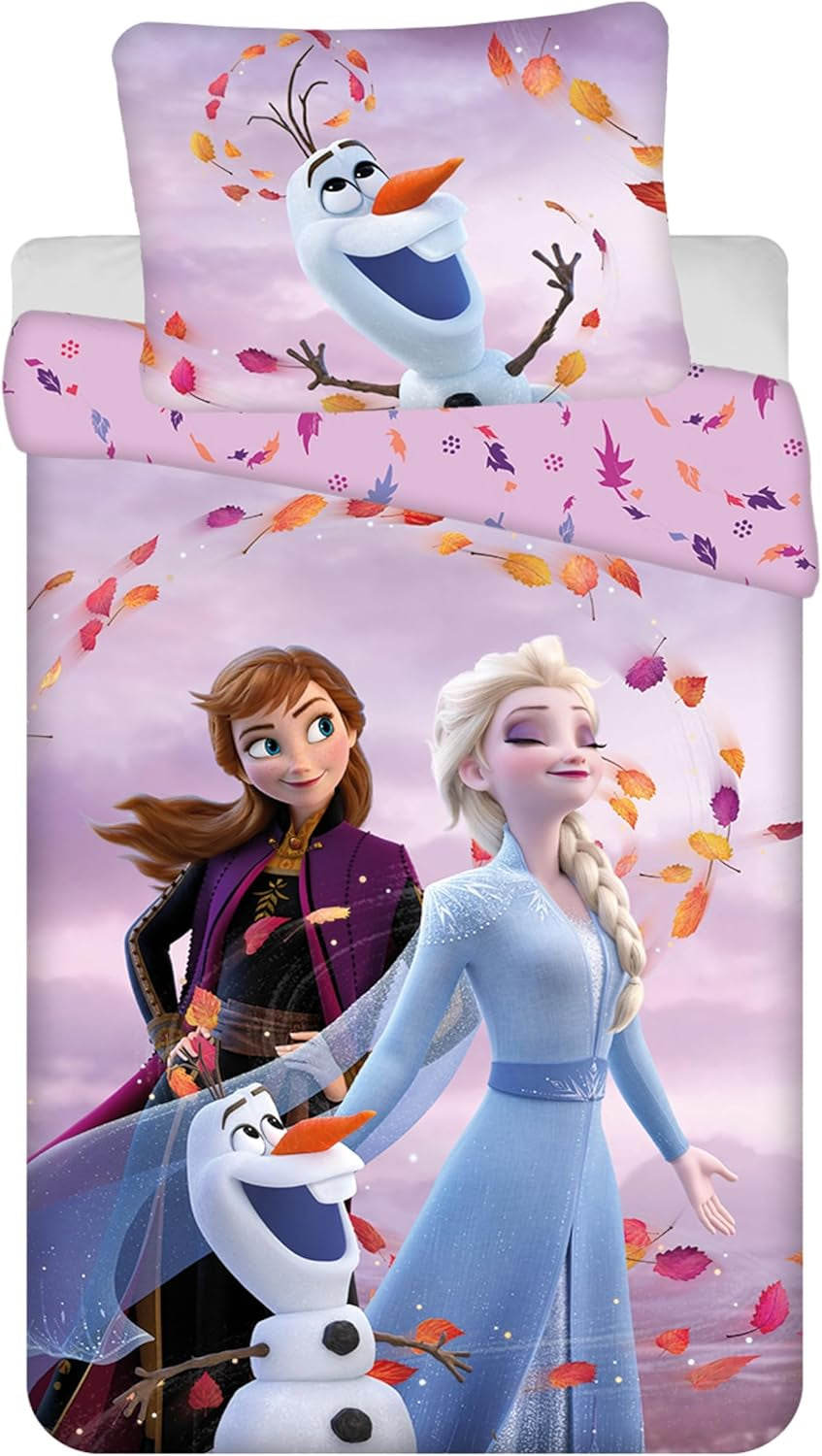 Frozen Kinderbettwäsche Set Bettbezug 140X200 + Kopfkissenbezug 70X90 Aus Baumwolle Öko-Tex Standard Für Mädchen Frozen Eiskönigin Anna ELSA Olaf Naty Shop Titolo predefinito