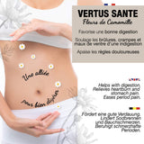 ORIGEENS Tisana ai fiori di camomilla biologica dall'Europa, 100 g | Tè sfuso, tè biologico per il sonno e la digestione | Camomilla tedesca | Certificato e confezionato in Germania