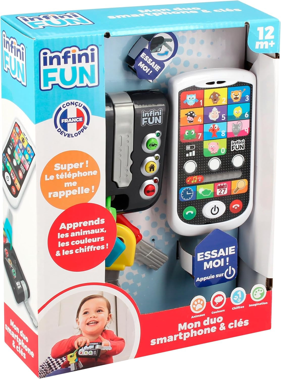 My Duo High-Tech Phone + Key - Un telefono e una chiave molto realistici. - Giocattolo per molteplici progetti di apprendimento a partire da 12 mesi Bebe Naty Shop Toys