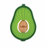 Nuby - Anello da dentizione con avocado - Giocattolo da dentizione in silicone e legno - Nucleo rotante in legno - Giocattolo da dentizione per neonati e bambini piccoli - Ausilio per la dentizione - Senza BPA - 6+ Mesi