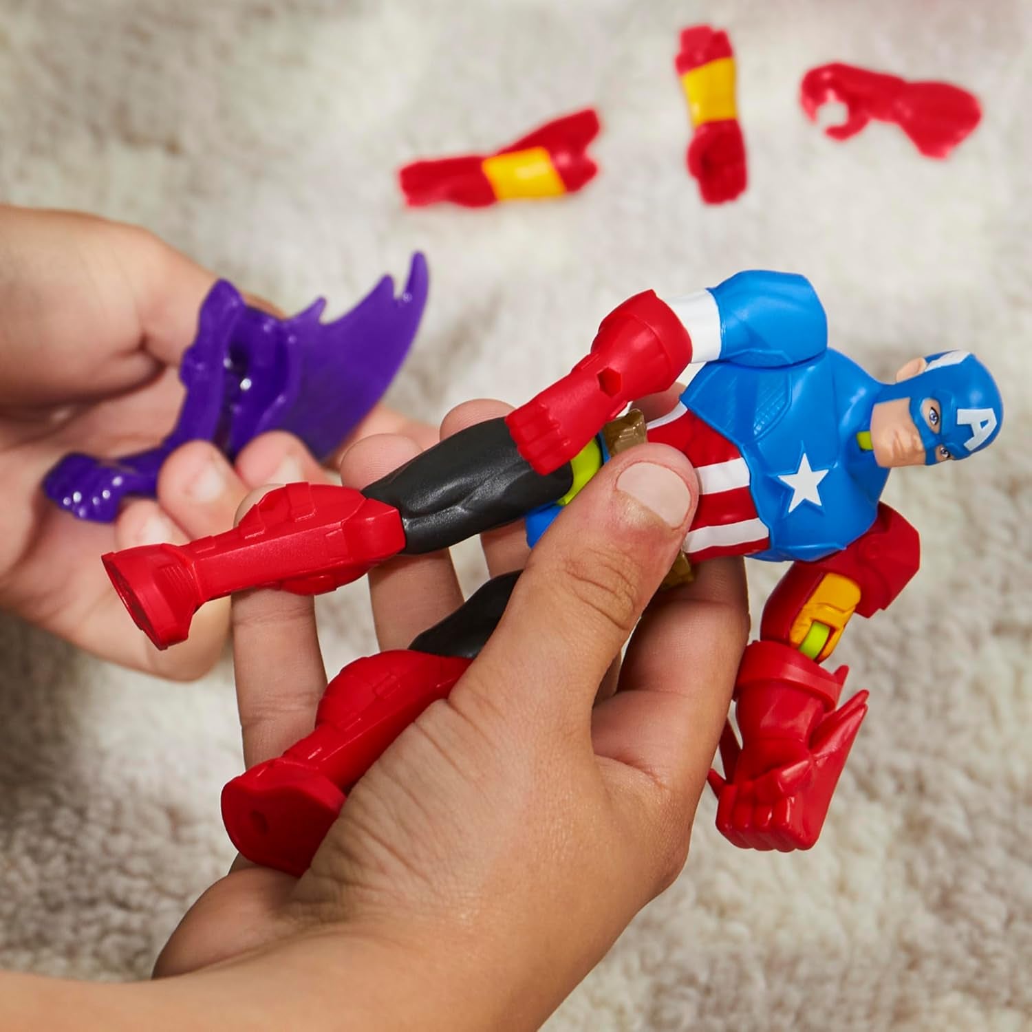 Mixmashers Marvel Capitan America Avengers Mix-And-Match Action Figure e accessori Action figure Naty Shop