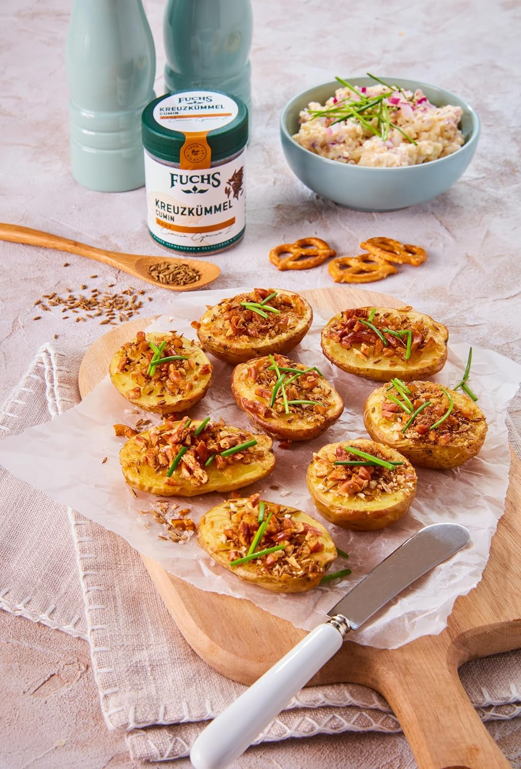 Fuchs Gewürze - Kreuzkümmel ganz - orientalisch-nussige Note für Falafel und Linsengerichte - ingredienti naturali - 60 g in wiederverwendbarer, recyclebarer Dose