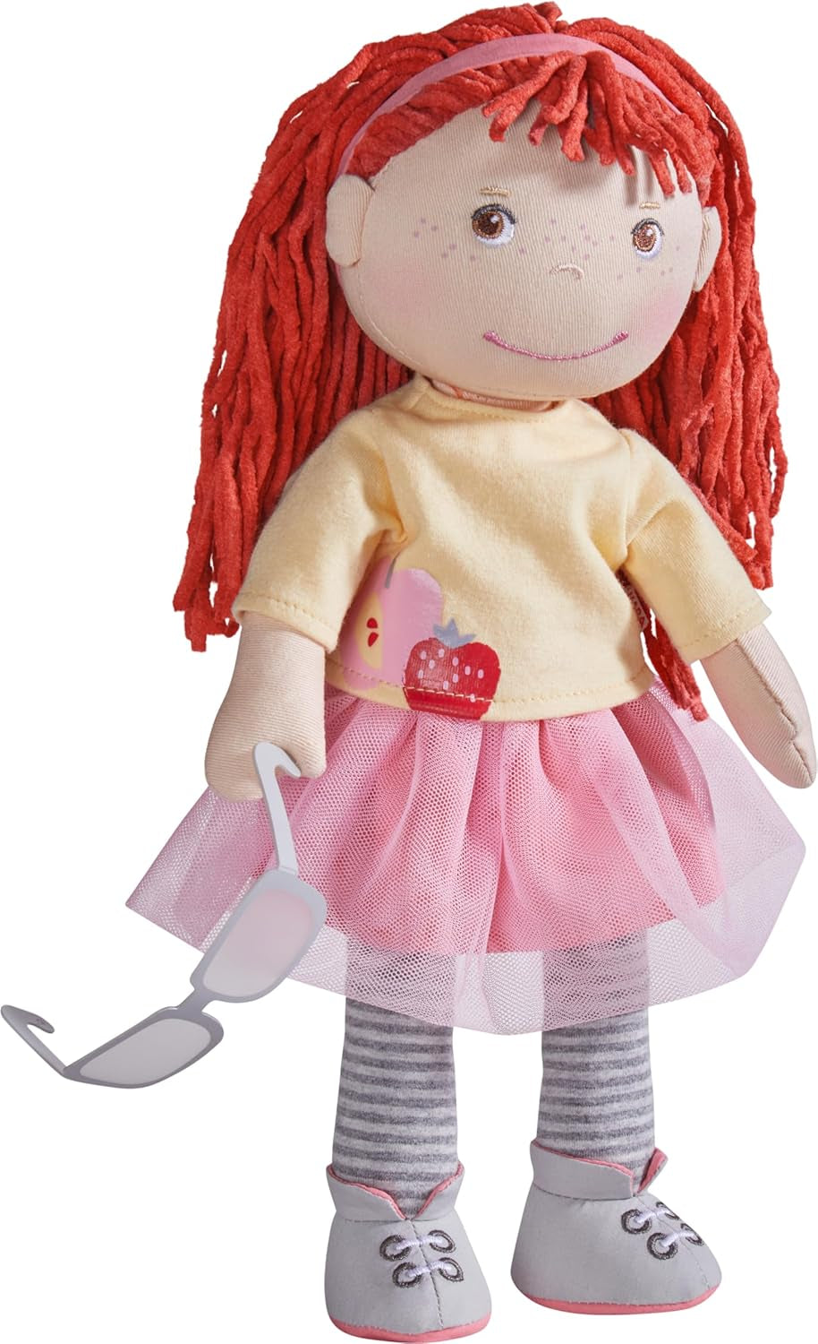 Bambola HABA AVA, bambola da 30 cm con occhiali, bambola morbida per bambini dai 18 mesi