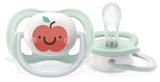 Succhietto Philips AVENT ultra air - confezione da 2, senza BPA, traspirante, per bambini da 0 a 6 mesi, inclusa custodia per il trasporto e sterilizzazione, mela/pera (modello SCF080/17)