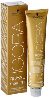 Tintura per capelli Igora Royal Absolute Age Blend, 7-560 Biondo medio cioccolato dorato, 60 ml Naty Shop Tintura per capelli 7-40 Biondo medio Beige naturale 1 g (1 confezione)
