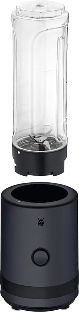 WMF Küchenminis Smoothie-To-Go, Mini Robot da cucina con Zwei Mix-/Trinkbehältern 0,6 L, Mixer Hochleistungsmixer 300 W, Edelstahl Matt, Schwarz Kitchen Naty Shop