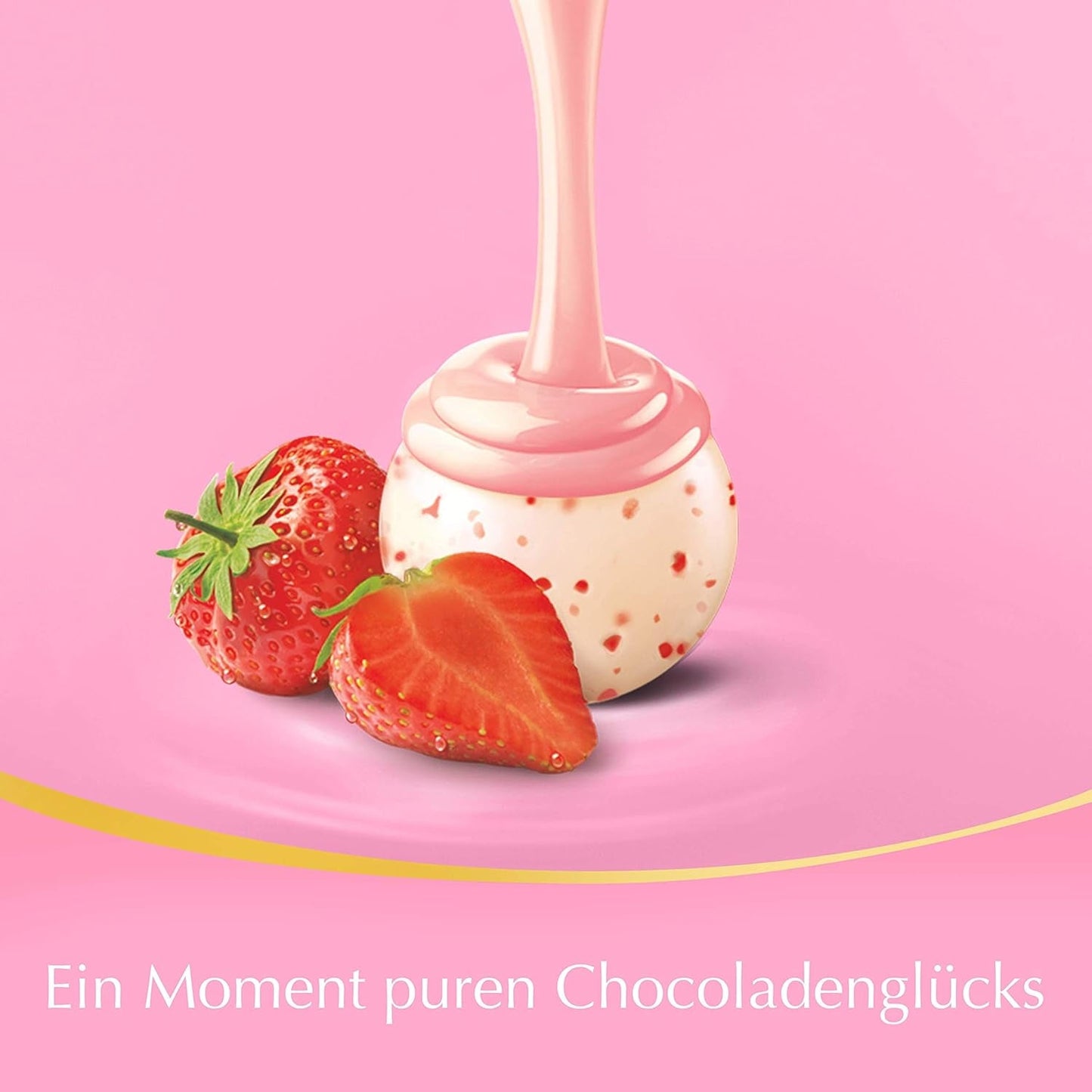 Preparato al cioccolato LINDOR | 1371 gr | ca. 109 palline: Cioccolato al latte e palline LINDOR con crema alla fragola | sacco da 1 kg, ca. 80 palline di cioccolato bianco con crema alla fragola