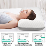 Fityou Memory Foam Pillow Neck Support Pillow Ergonomic Sleeping Pillow Cooling Pillow Double Sided Design Washable Pillow Cover (67.5X40X13Cm) Cervical Orthopedic Pillows Naty Shop