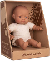 Bambole Miniland: bambola latinoamericana, 32 cm, corpo in tessuto morbido, confezione regalo