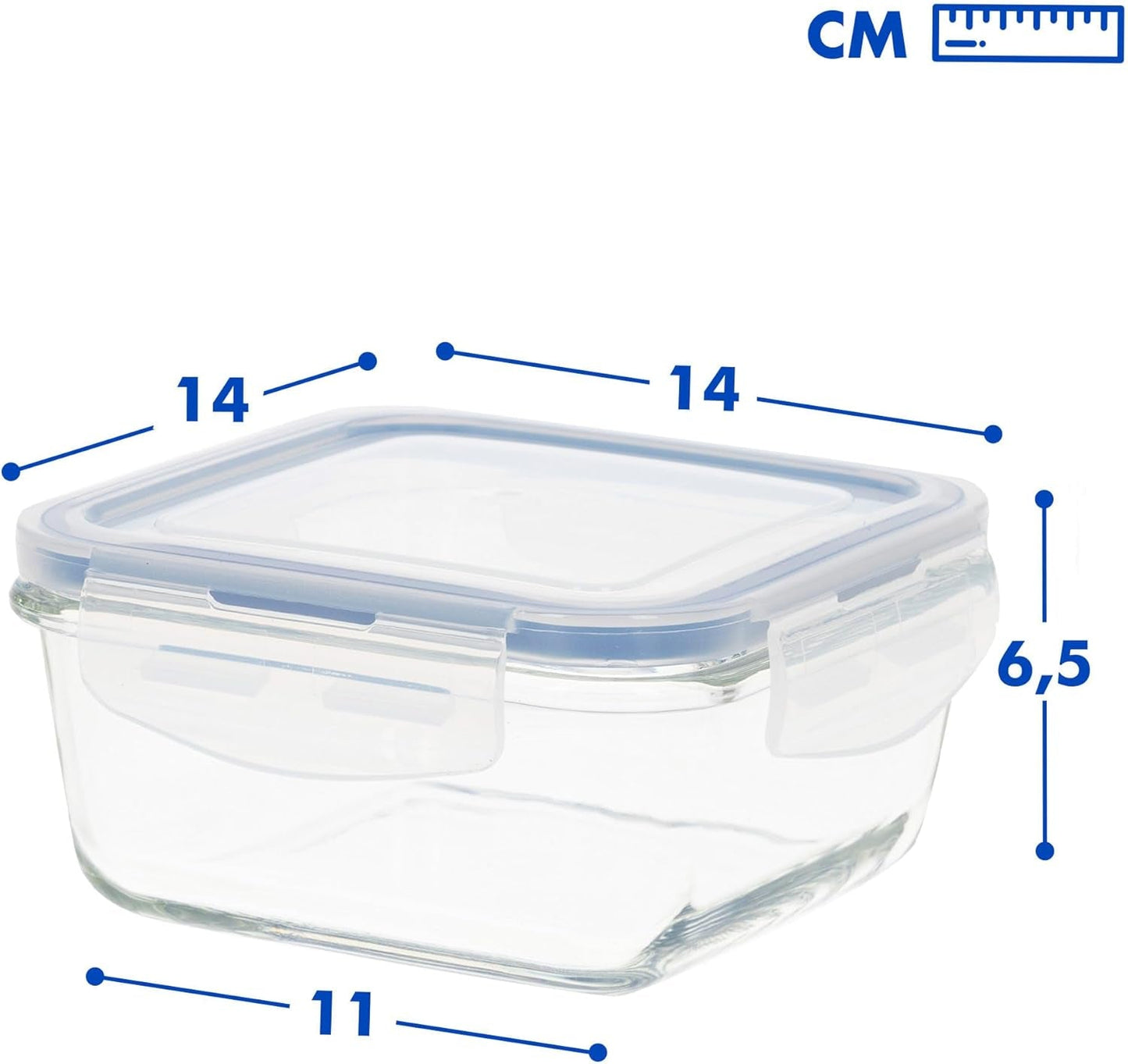 Max Home Confezione da 8 contenitori ermetici in vetro per microonde, portapranzo in vetro, contenitori per alimenti richiudibili, contenitori per alimenti con coperchio trasparente da 550 ml (16538) Scatole per la conservazione degli alimenti Naty Shop