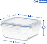 Max Home Confezione da 8 contenitori ermetici in vetro per microonde, portapranzo in vetro, contenitori per alimenti richiudibili, contenitori per alimenti con coperchio trasparente da 550 ml (16538) Scatole per la conservazione degli alimenti Naty Shop