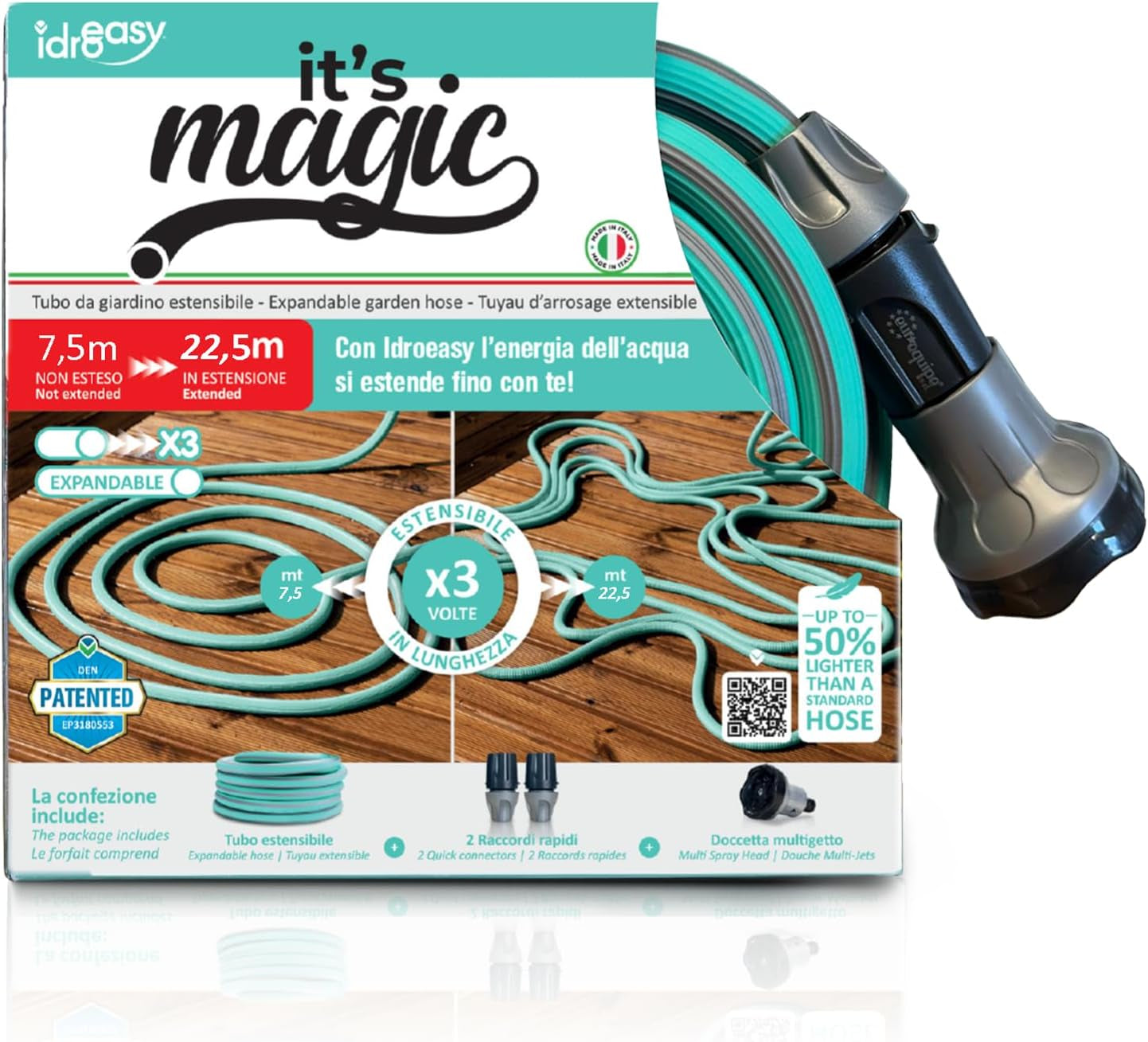 Magic Soft Smart 22,5 Metri - Tubo Irrigazione Giardino, Antinodo, Antitorsione, Tubo Acqua