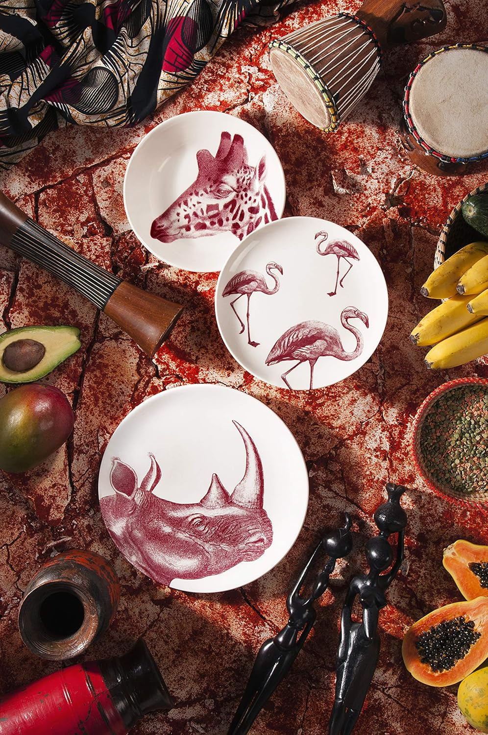 Piatto Excelsa Flora & Fauna, ceramica, multicolore