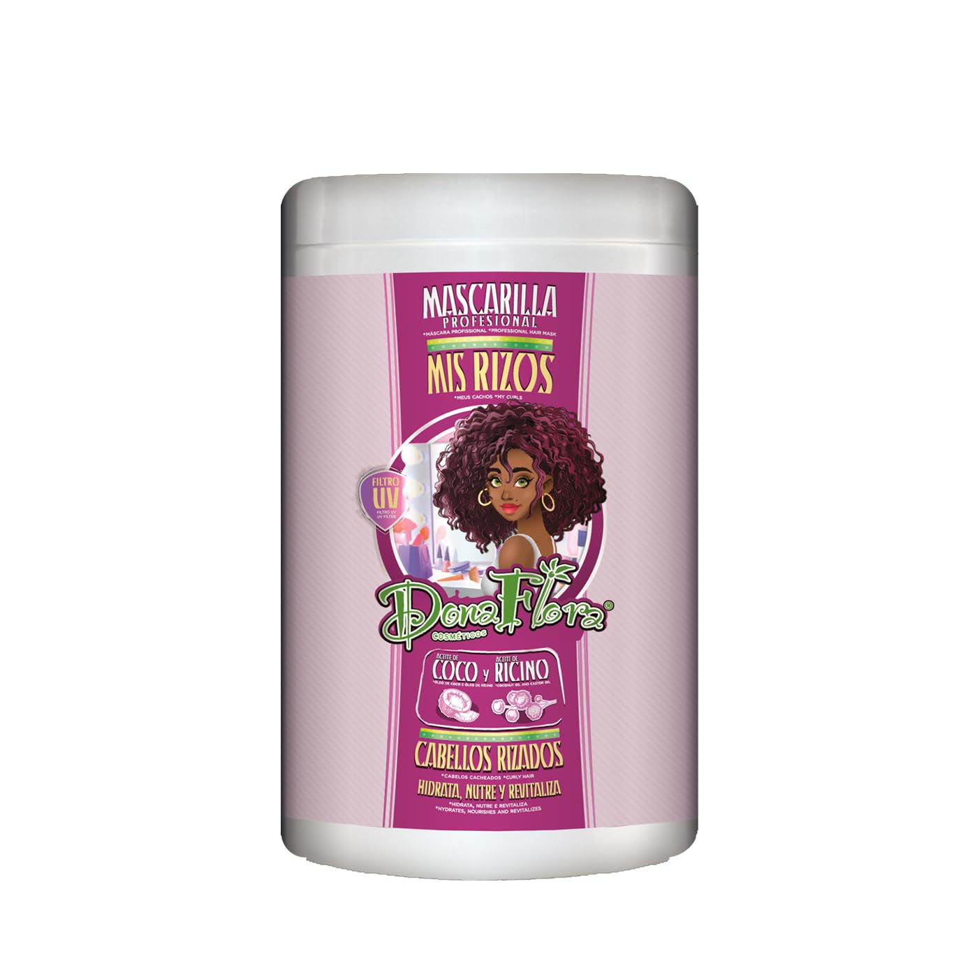 Mis Rizos Hair Mask 1000ml - Cura profonda per capelli ricci e mossi - Idratante e anti-crespo - Senza solfati e parabeni - Per ricci definiti e morbidi Naty Shop Hair Mask Titolo predefinito