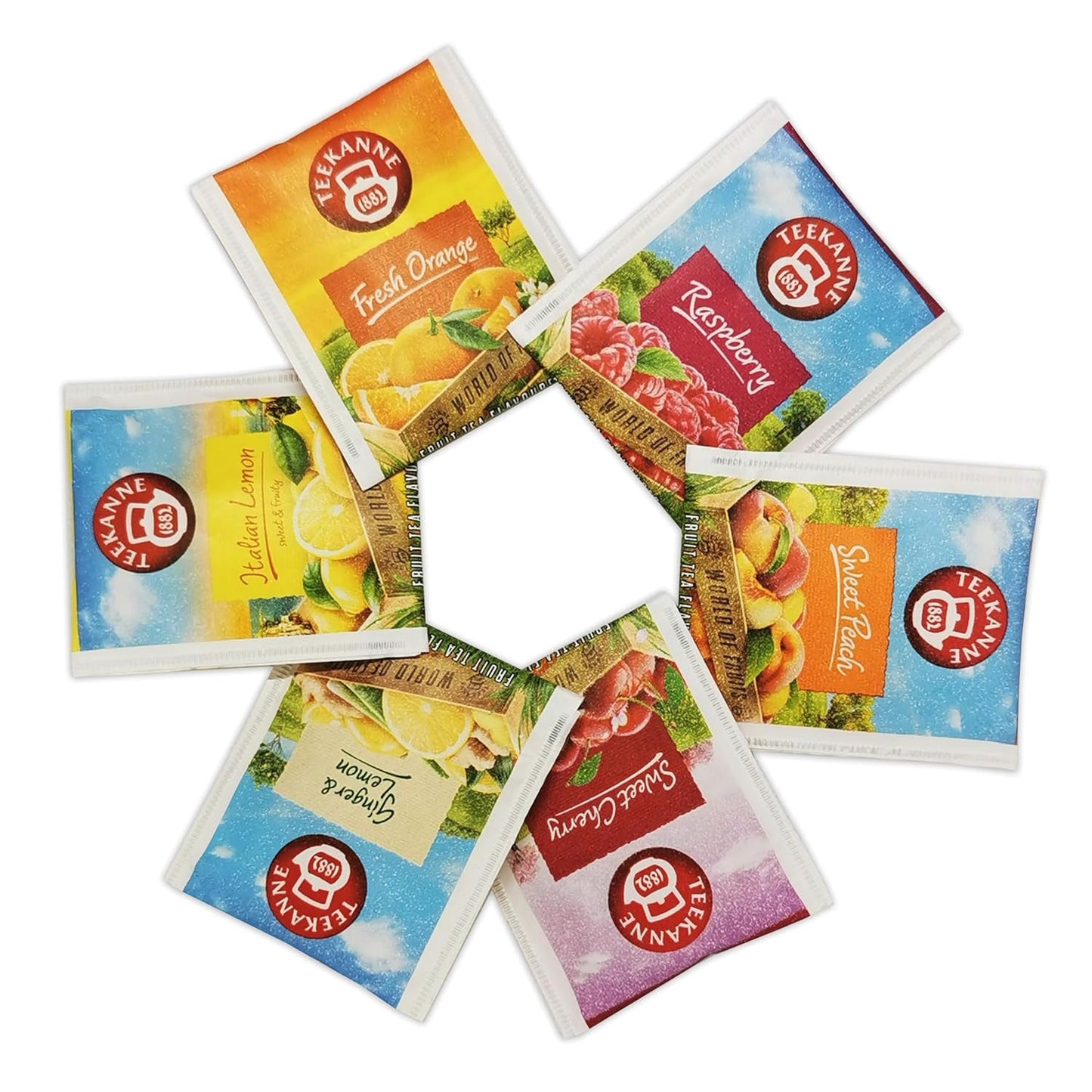 Teekanne World of Fruits (NUOVA EDIZIONE) - Scatola con selezione di tè alla frutta - 6 gusti * 5 bustine di tè