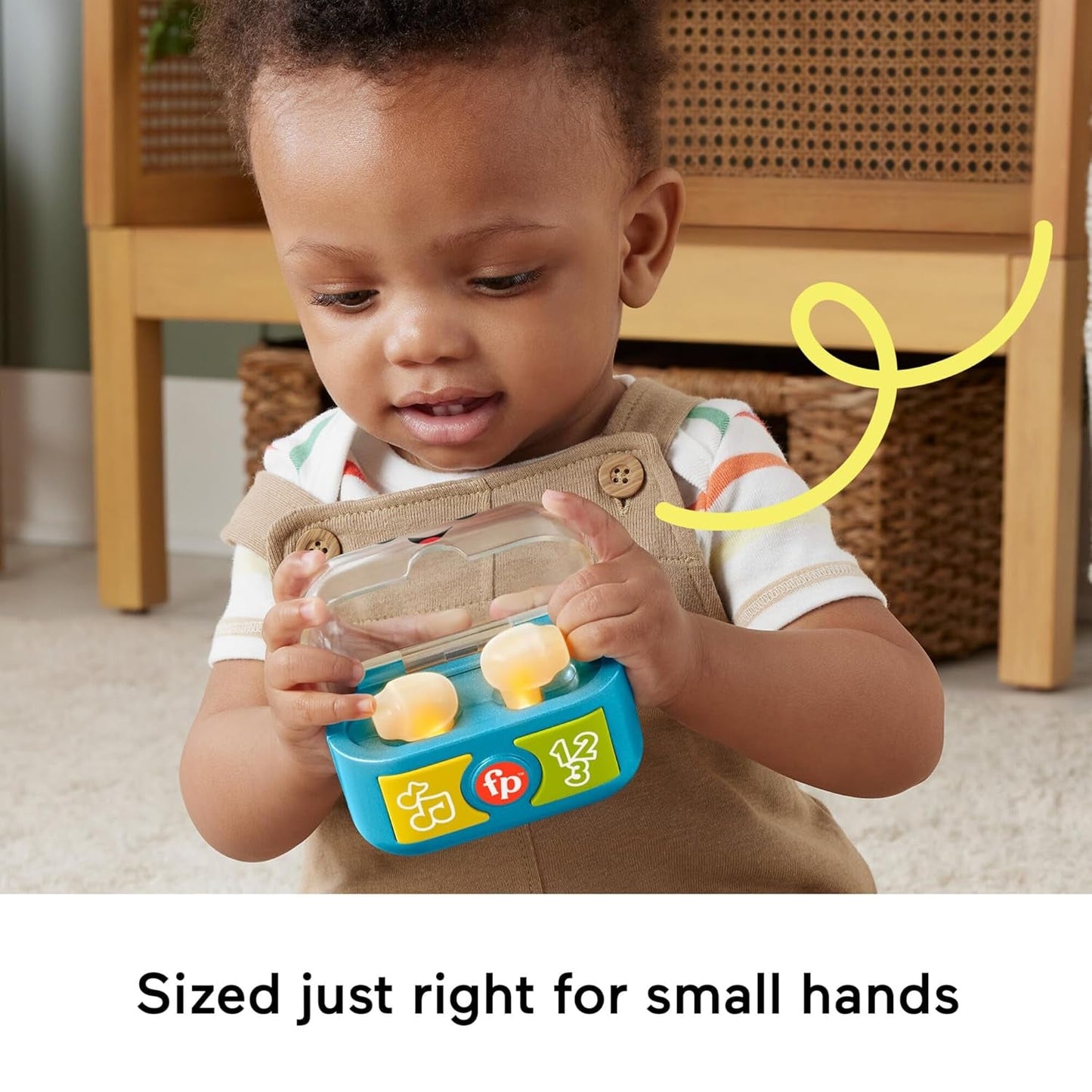 FISHER-PRICE Gioca e impara divertendoti con i tappi per le orecchie Play - Tappi per le orecchie interattivi con luci divertenti, canzoni di apprendimento e attività motorie complesse, oltre 20 canzoni e frasi, da 6 mesi in su, HWY45 Giocattoli per bambini Naty Shop