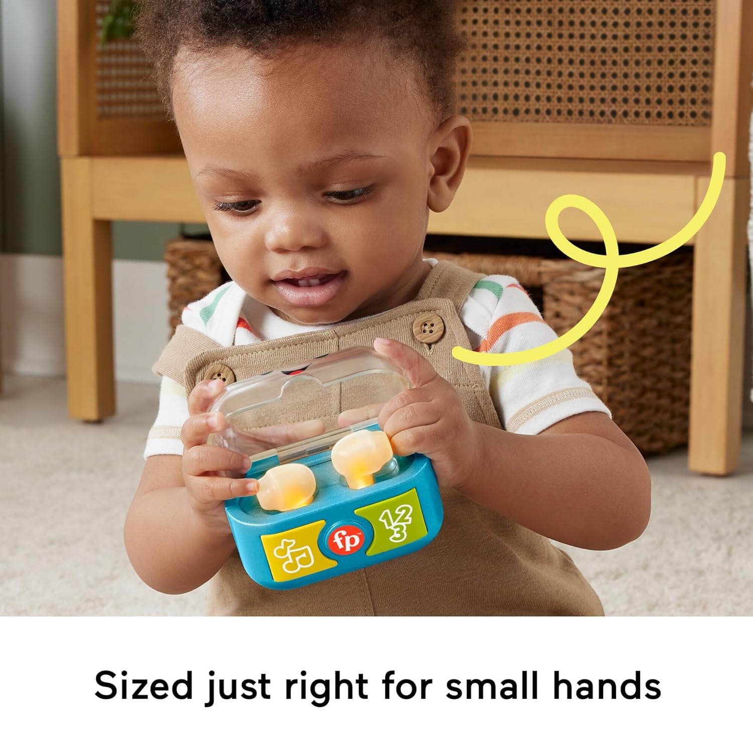 FISHER-PRICE Gioca e impara divertendoti con i tappi per le orecchie Play - Tappi per le orecchie interattivi con luci divertenti, canzoni di apprendimento e attività motorie complesse, oltre 20 canzoni e frasi, da 6 mesi in su, HWY45 Giocattoli per bambini Naty Shop