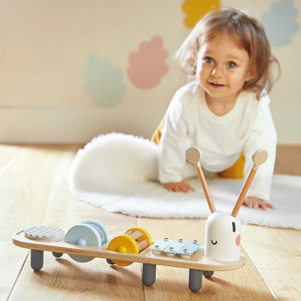 Janod - Tracce musicali Sweet Cocoon - 5 attività musicali per bambini - Educazione musicale precoce - Giocattolo in legno FSC - A partire da 12 mesi, J04058 Baby Toys Naty Shop